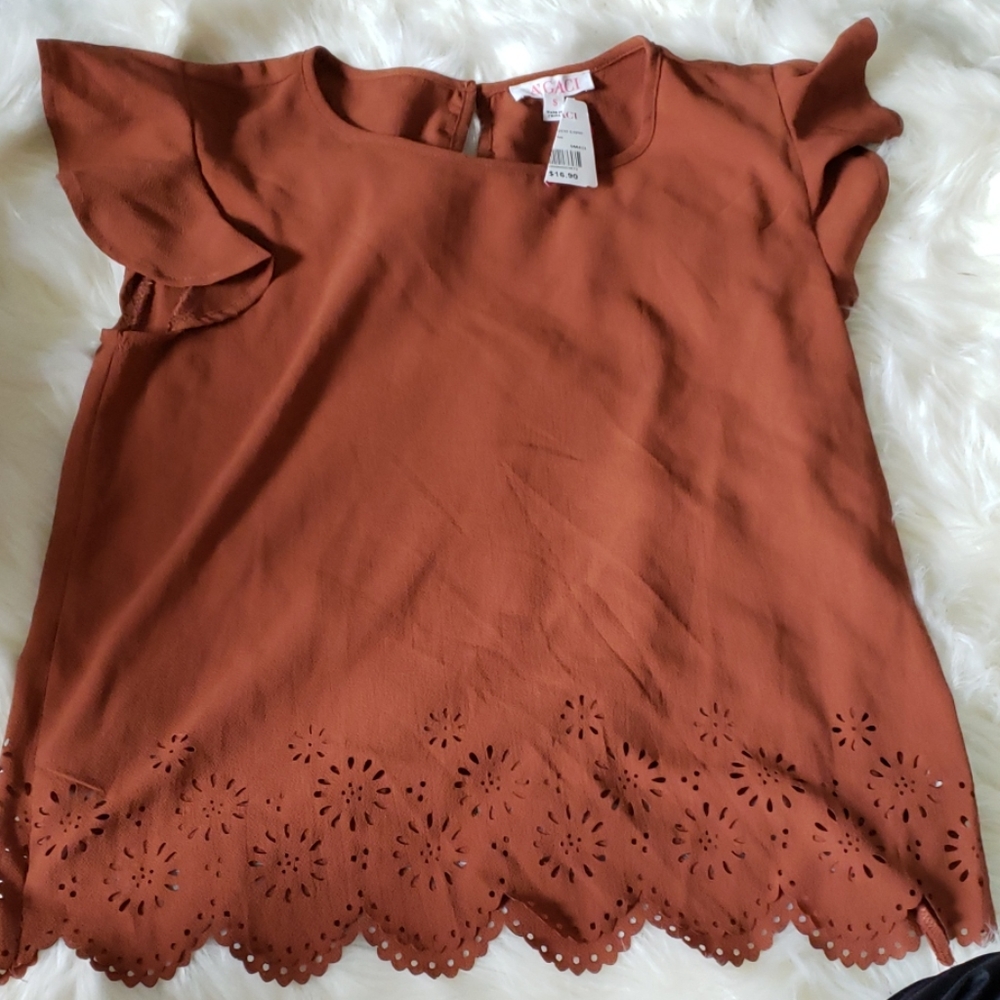 Burnt orange blouse